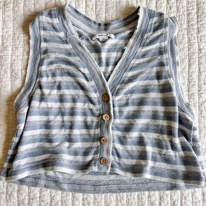 Old Navy Blue and White Striped Knit Top
